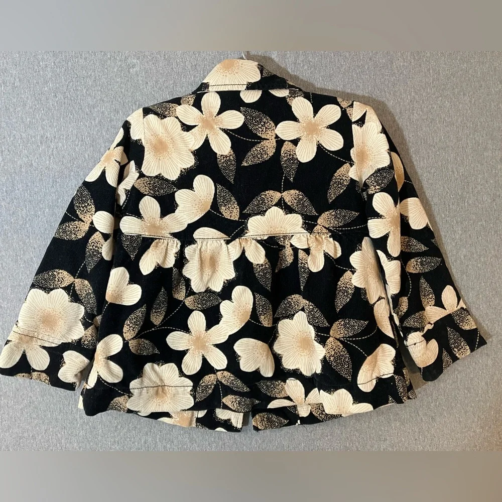 EUC Gap Kids Baby Gap Size 5T Lightweight Corduroy Jacket Floral Flowers Ruffles